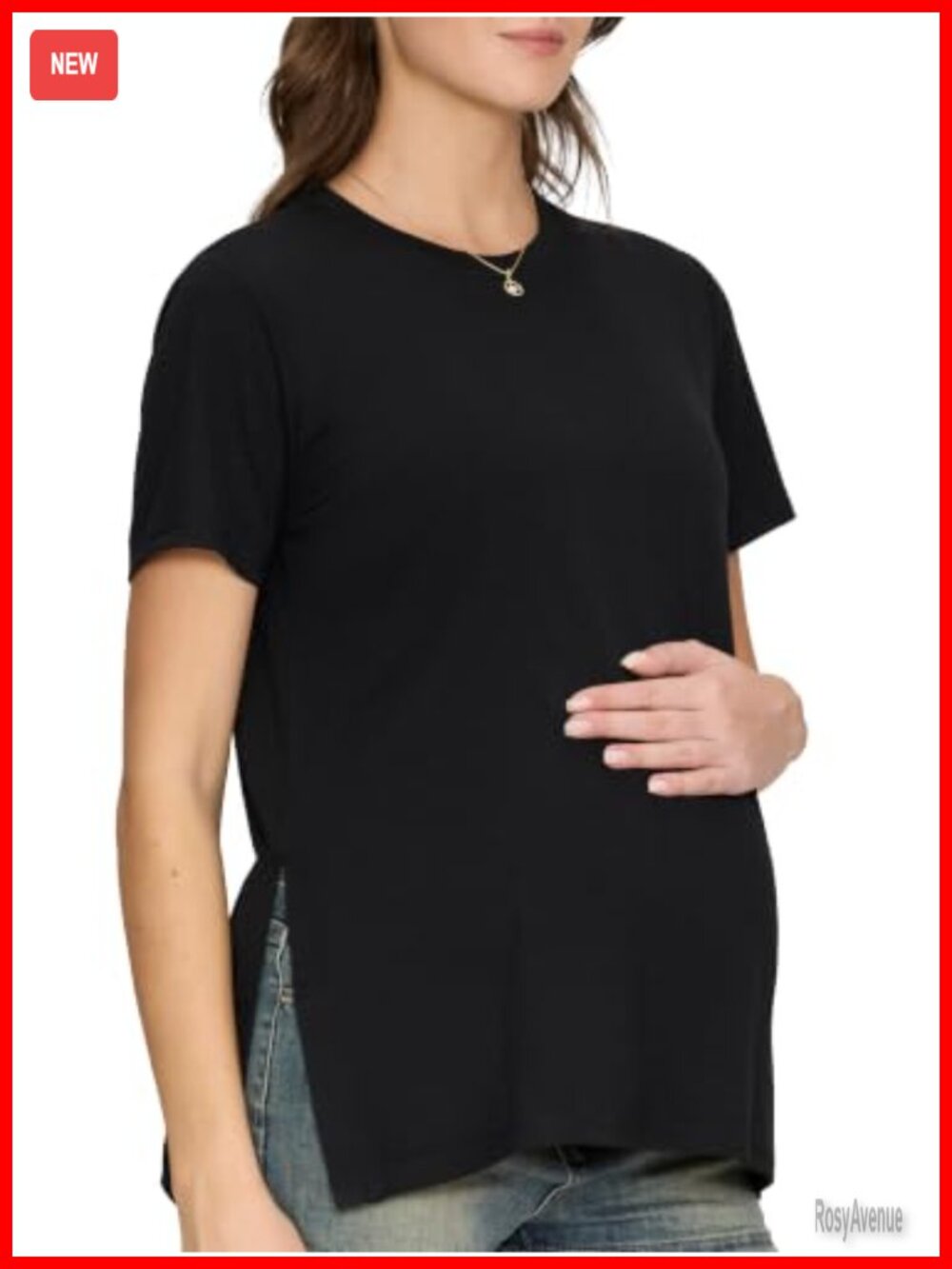 MIRAZEN Women's Maternity Shirts Crew Neck Short Sleeve Top